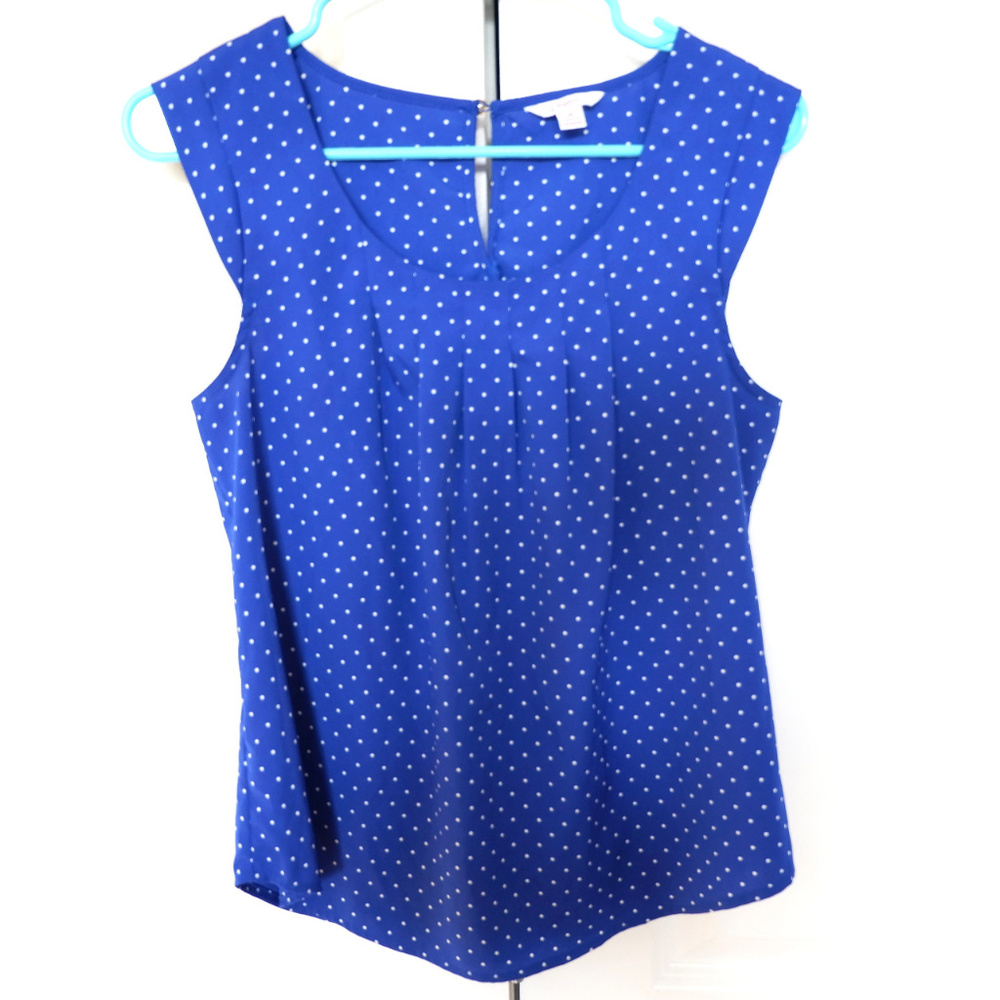 Candie's Polka Dot Blue Sleeveless Top